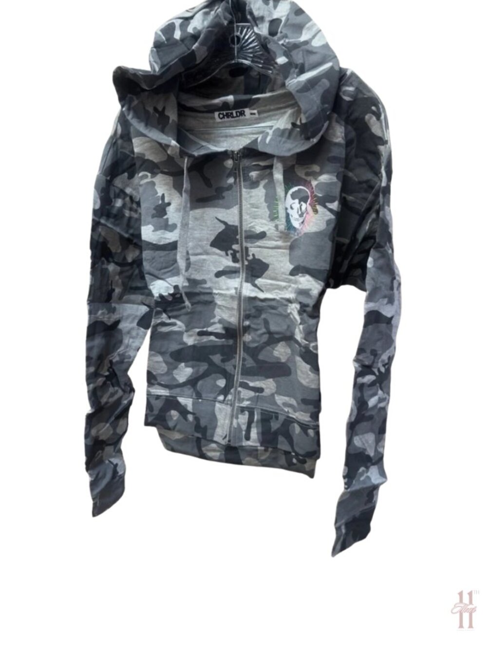 NEW CHRLDR Camo Print Skill Zip Up Hoodie Sweatshirt - Misses Large